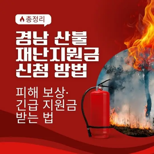 경남 산불 재난지원금 신청방법