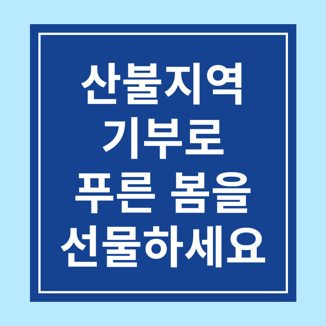 산불 재난지역 기부방법