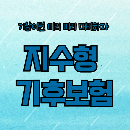 기후 변화 시대의 선택, 지수형 기후보험이란? 장단점 총정리