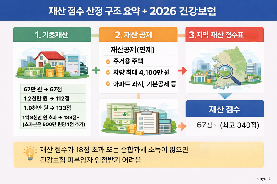 재산 점수 산정 구조 2026 건강보험 피부양자 기준