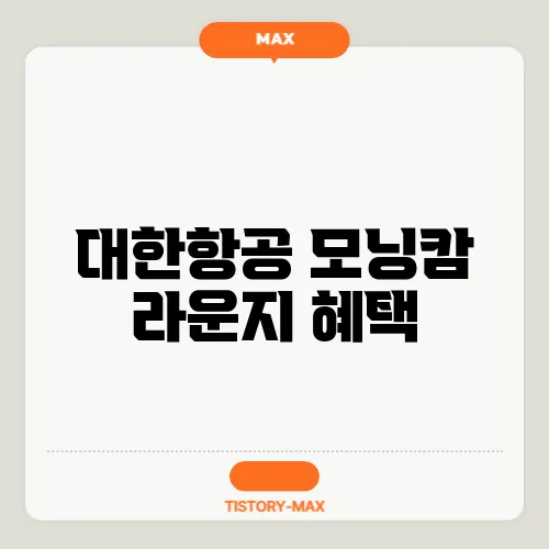 대한항공 모닝캄 라운지 혜택