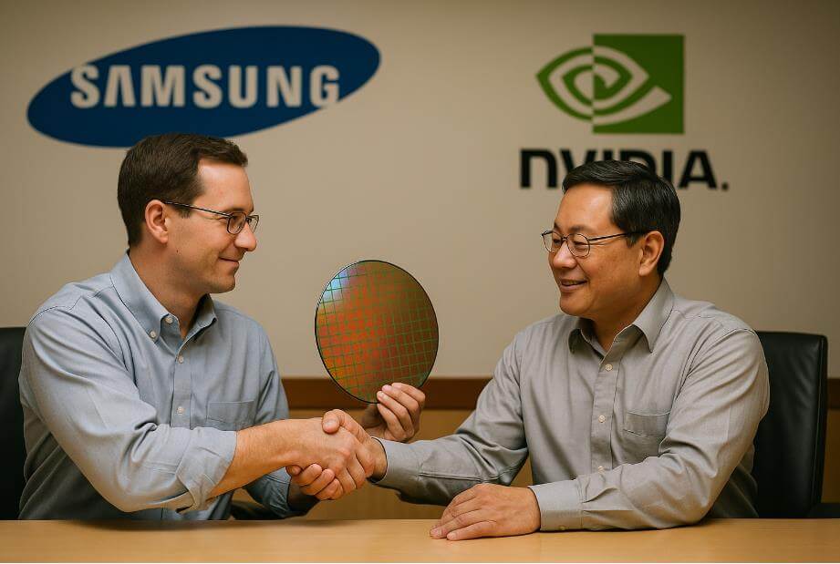 엔비디아와 삼성전자의 반도체 협력 관계를 상징하는 장면”