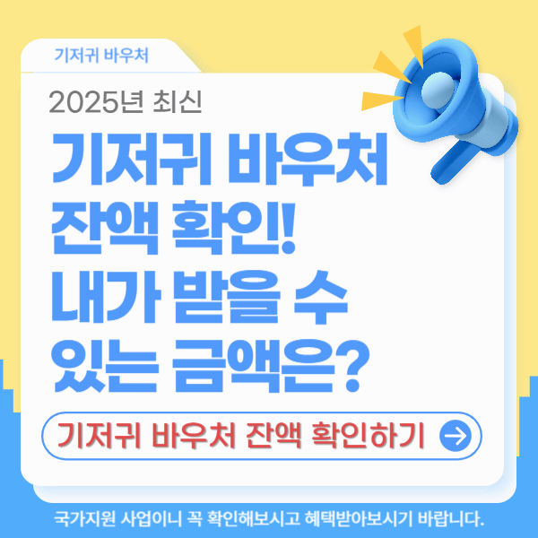 2025 기저귀 바우처 잔액확인 방법 및 받을 수 있는 금액 조회