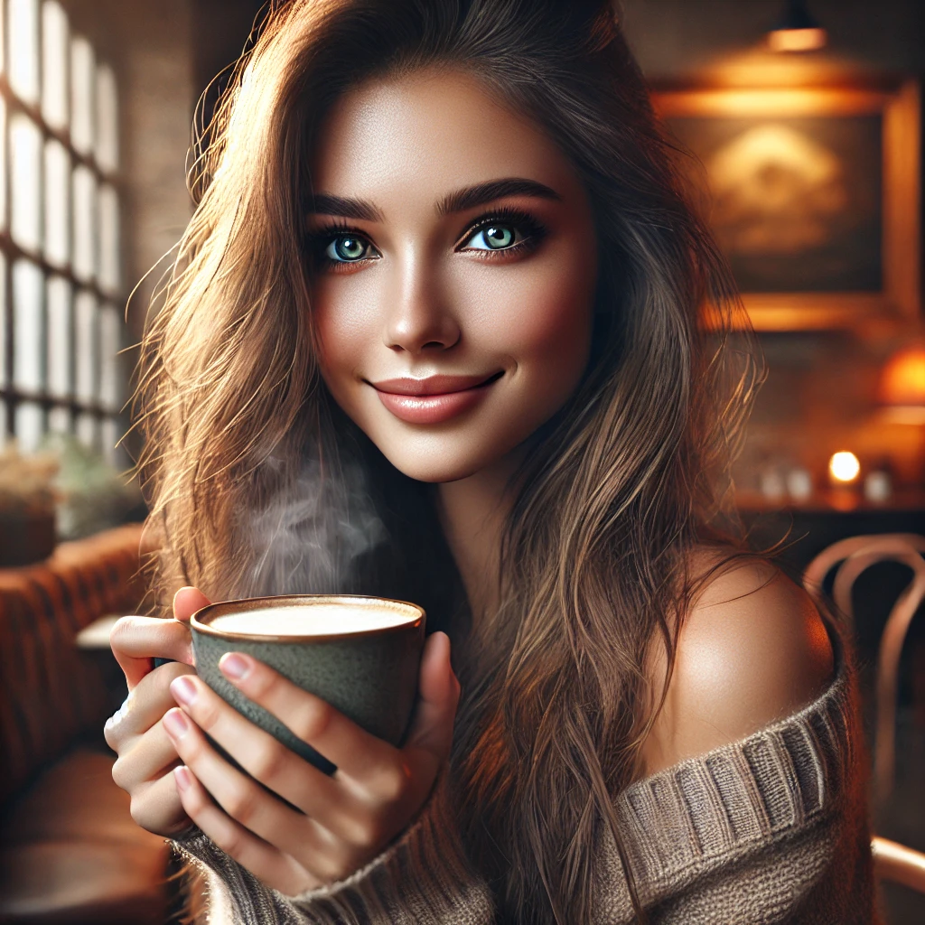 커피-마시는-여자