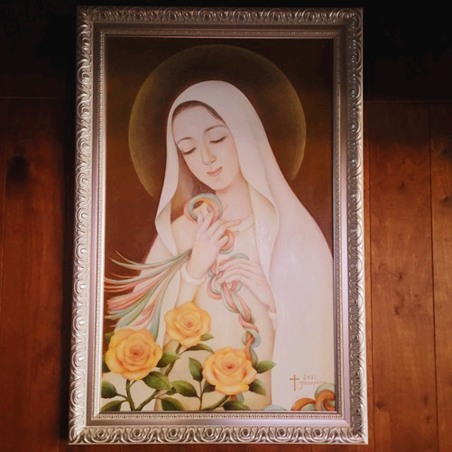 사진은 서울 개봉동성당 안에 있는 "매듭을 푸는 성모님" 그림