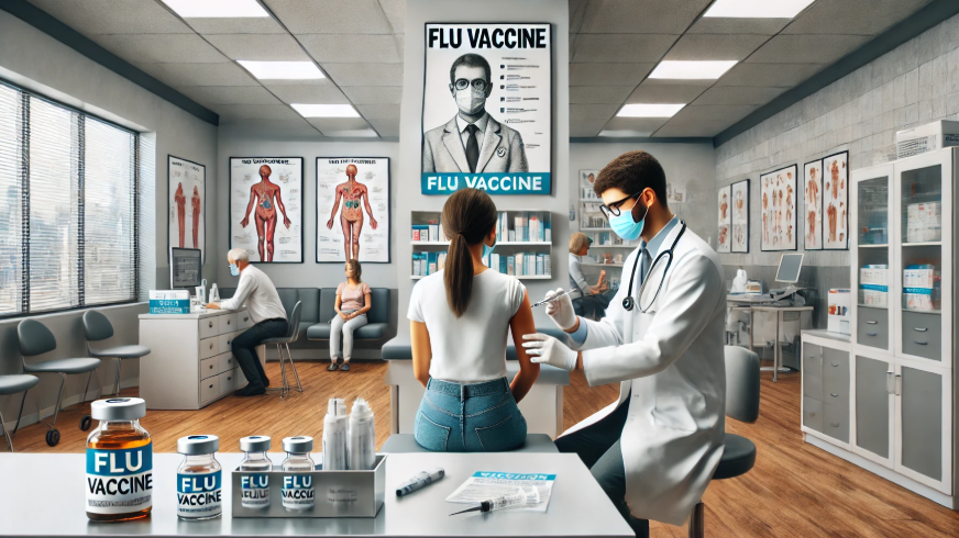 독감 예방 접종과 관련된 그림