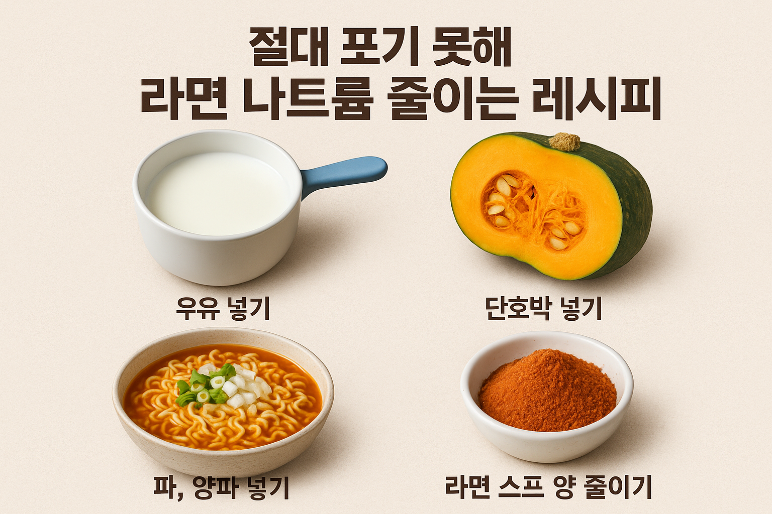 라면 나트륨 줄이는 레시피 4가지