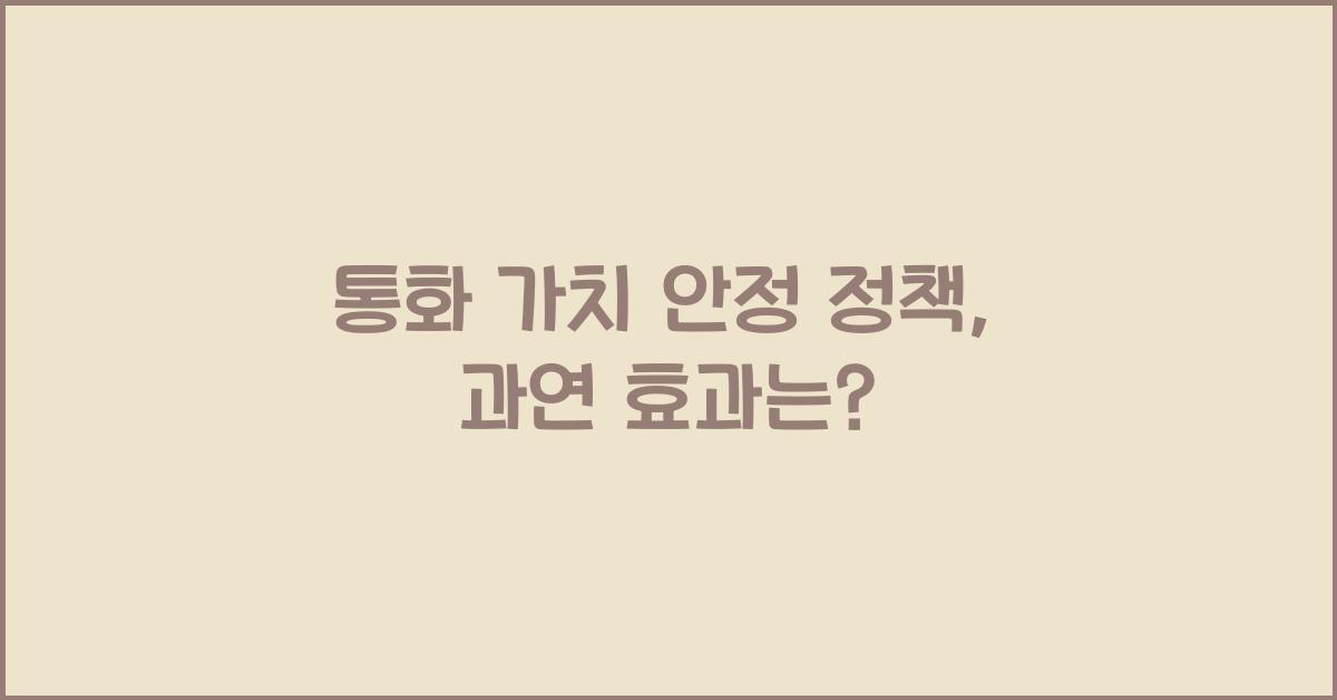 통화 가치 안정 정책