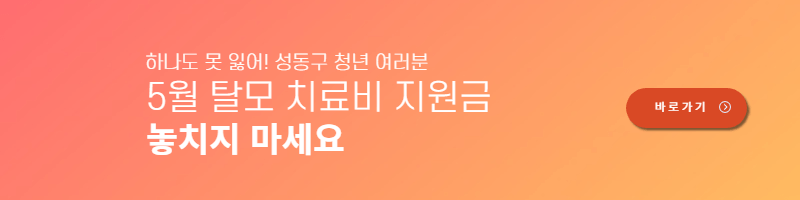 성동구 청년 탈모 치료비 지원내용