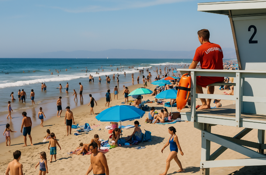 해변가 라이프 가드 이미지