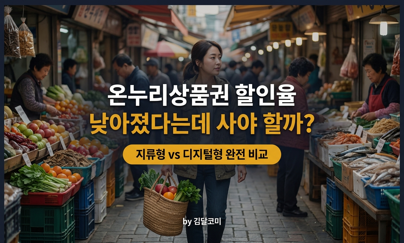 전통시장 골목을 걷는 사람