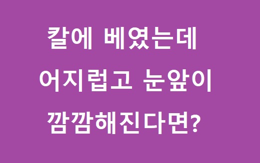 칼에 베였는데 현기증