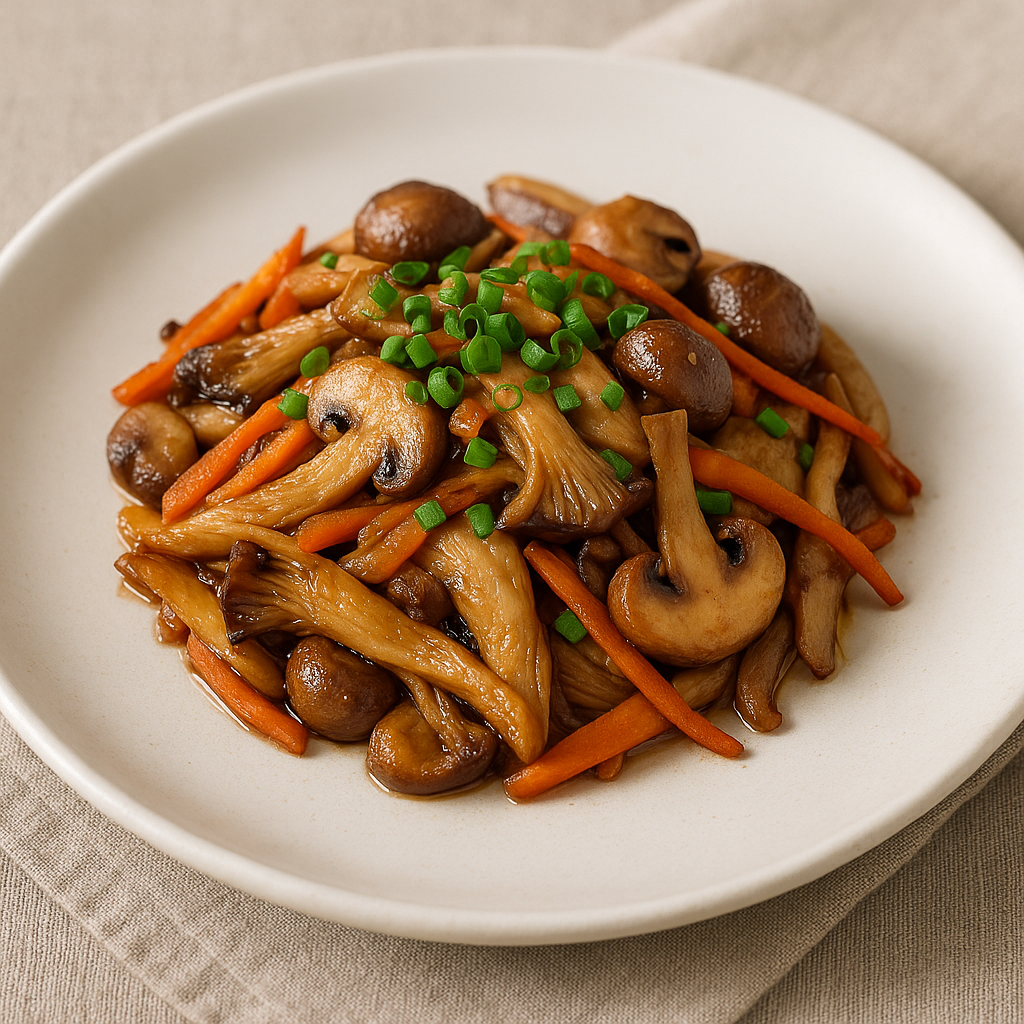 1️⃣ 버섯불고기 🍄 — 고기보다 풍미 깊은 식물성 단백질 요리