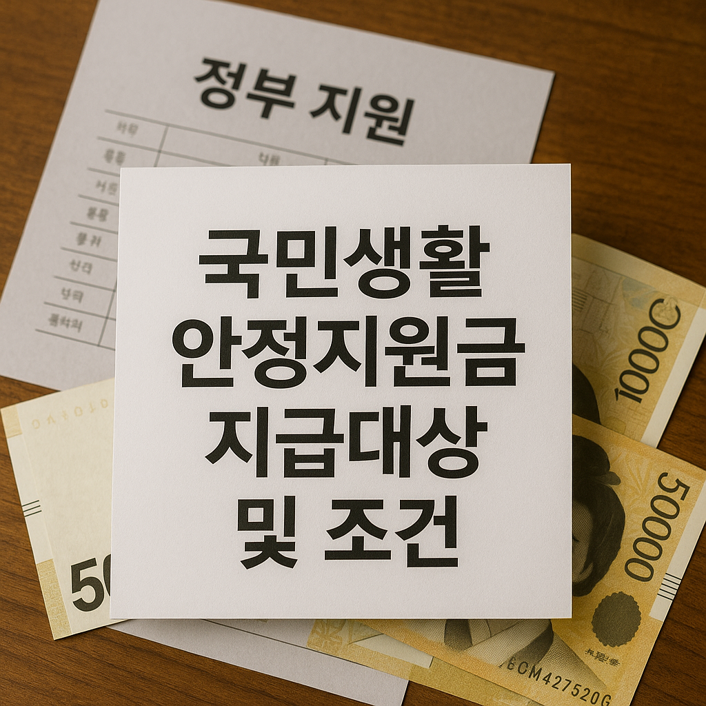 국민생활 안정지원금 지급대상과 조건