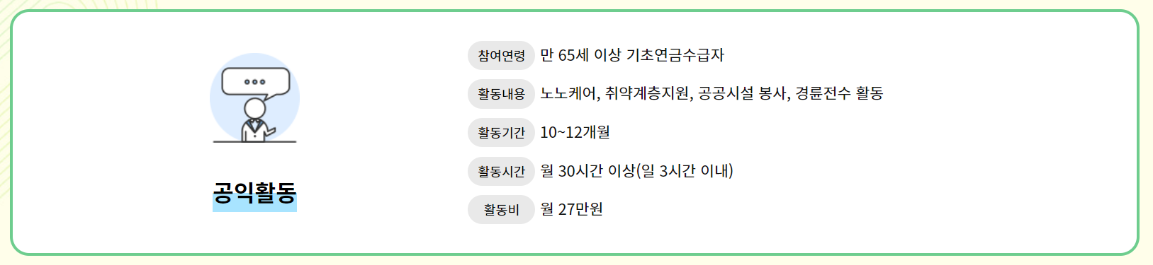 노인일자리 여기 홈페이지 신청자격