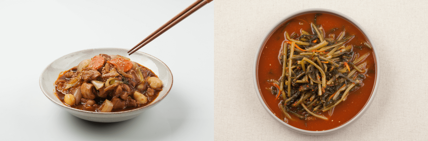 찜닭과 열무김치 사진