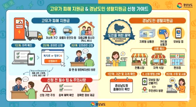 경남 도민생활지원금 신청 홈페이지 ❘ 일정 사용처