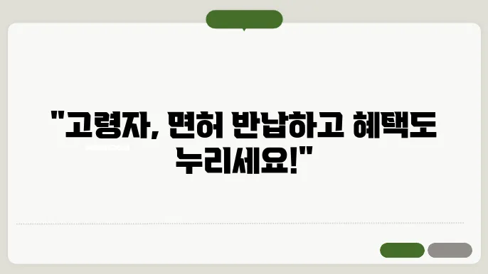 고령자 운전면허 반납 혜택 및 나이 제한
