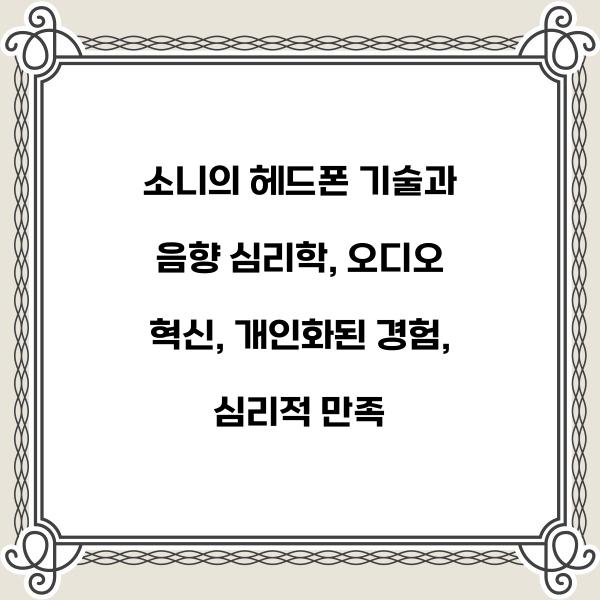 소니의 헤드폰 기술과 음향 심리학