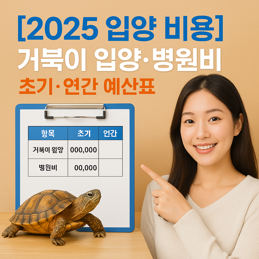 [2025 입양 비용] 거북이 입양·병원비 ｜ 초기·연간 예산표