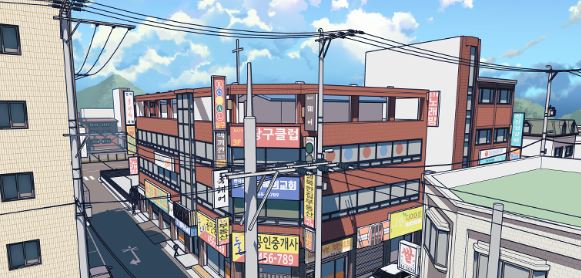 3D로 만들어진 배경