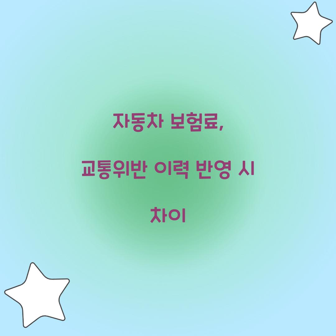 자동차 보험료, 교통위반 이력 반영 시 차이