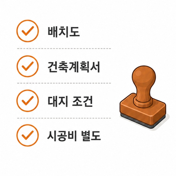 표준설계도 외 배치도 건축계획서 준비 항목