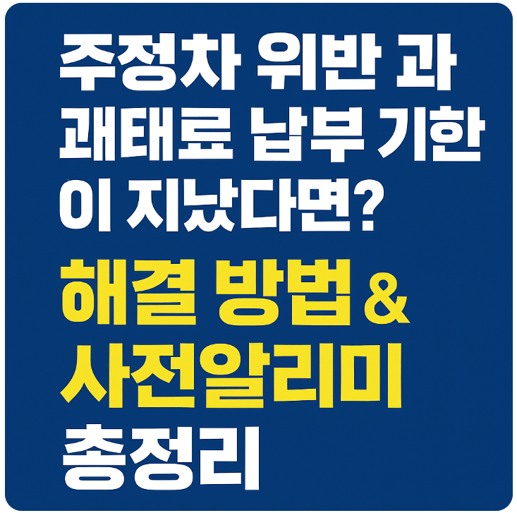 주정차 위반 과태료 납부 기한이 지났다면? 해결 방법 & 사전알리미 활용법
