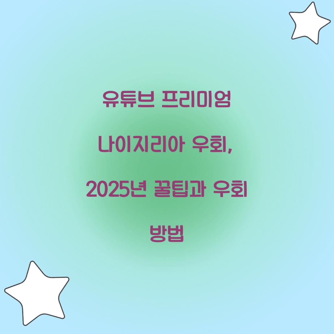 유튜브 프리미엄 나이지리아 우회