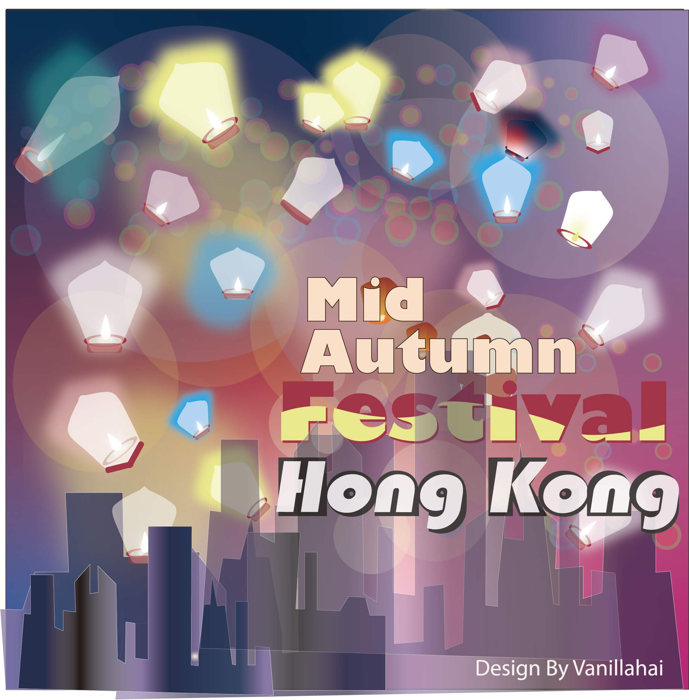 Mid Autumn Floating lamp Festival - Hong Kong