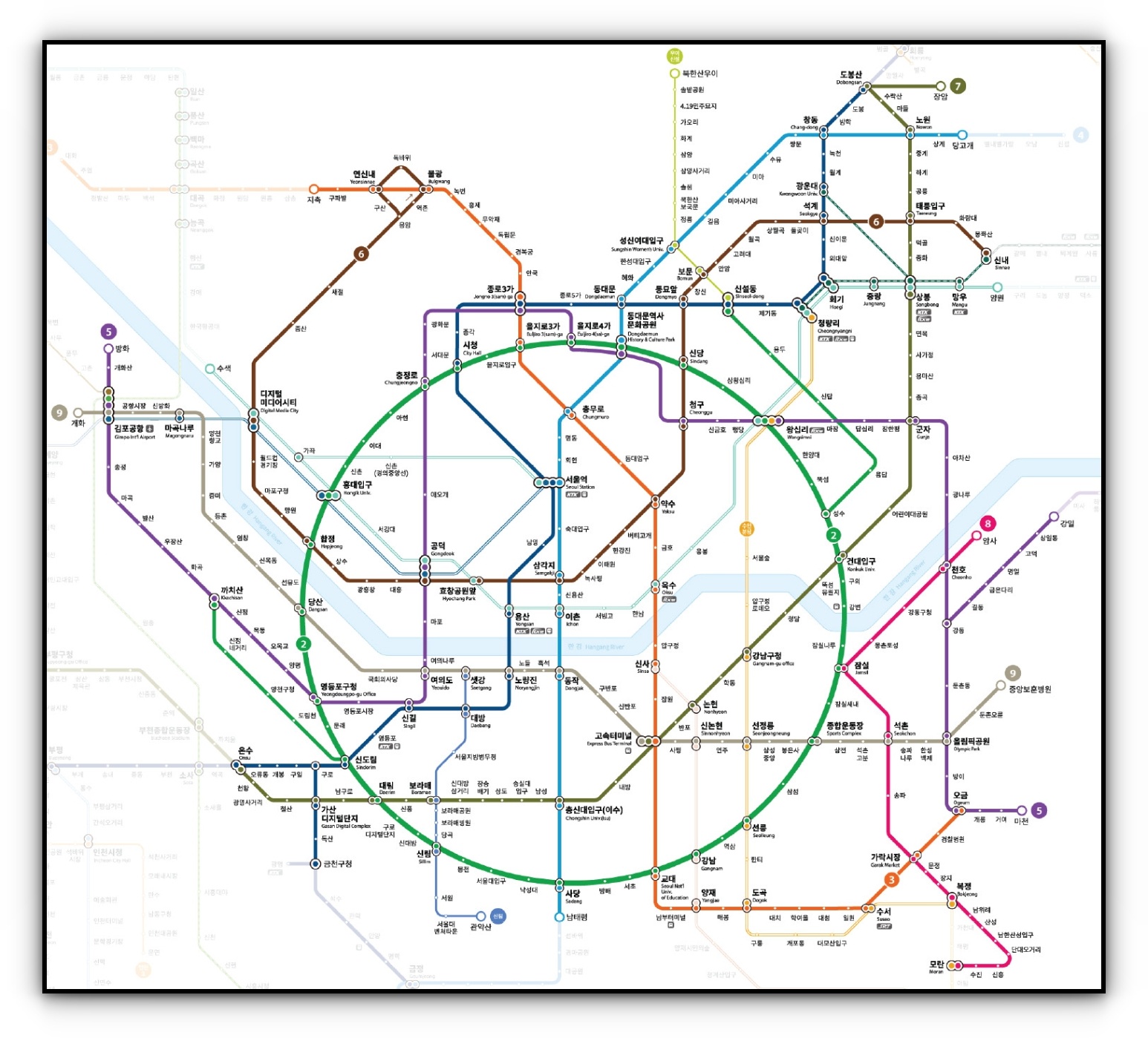 기후동행카드 승ㆍ하차 가능 지하철 노선도