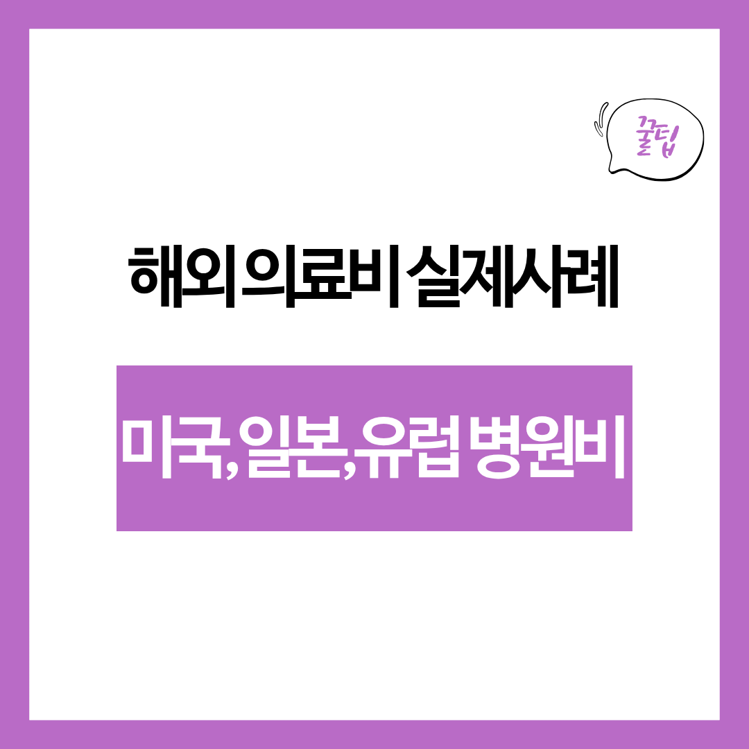 해외 의료비 실제 사례 공개|미국·일본·유럽 병원비 얼마나 나올까