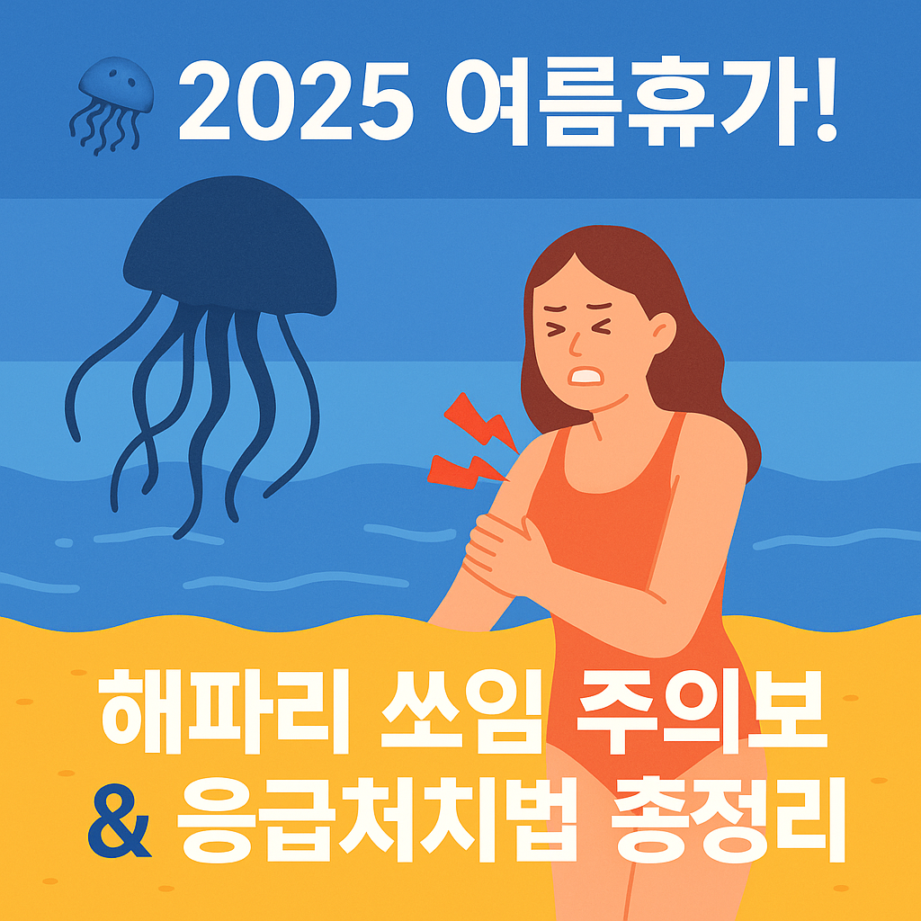 🪼2025 여름휴가! 해파리 쏘임 주의보 &amp; 응급처치법 총정리🌊
