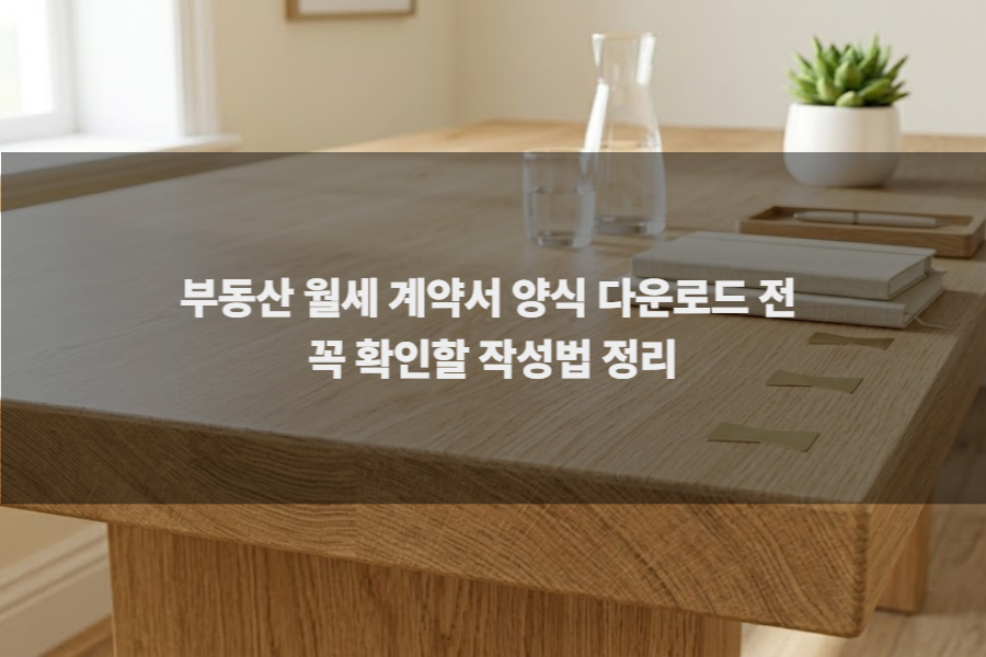 부동산 월세 계약서 양식 다운로드 전 꼭 확인할 작성법 정리