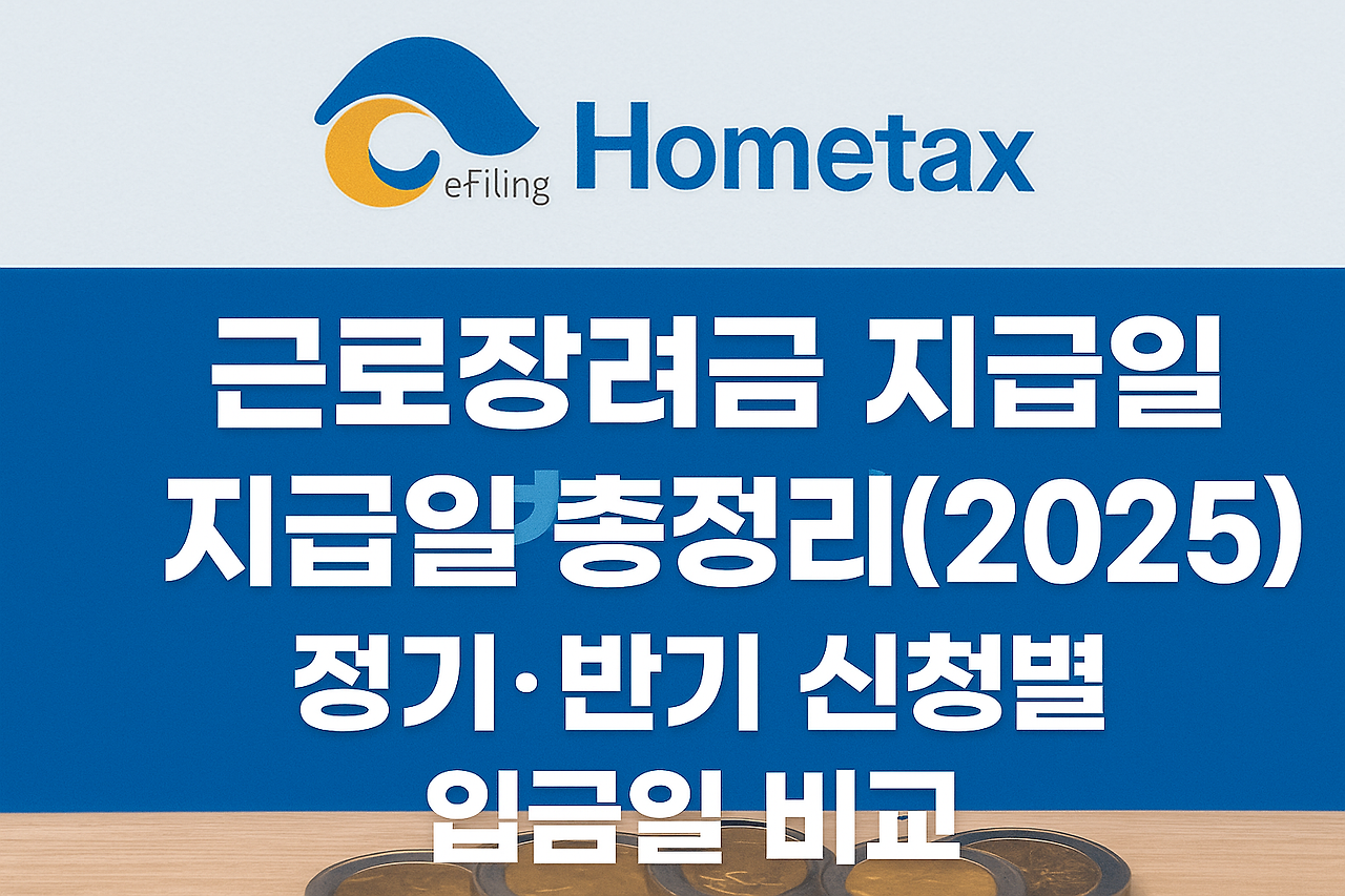 2025년 근로장려금 정기·반기 신청별 입금일을 비교 정리한 썸네일 이미지