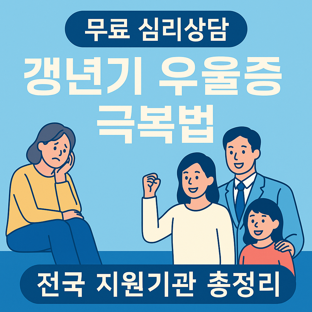 갱년기 우울증 극복법-전구 무료상담 가능한 기관