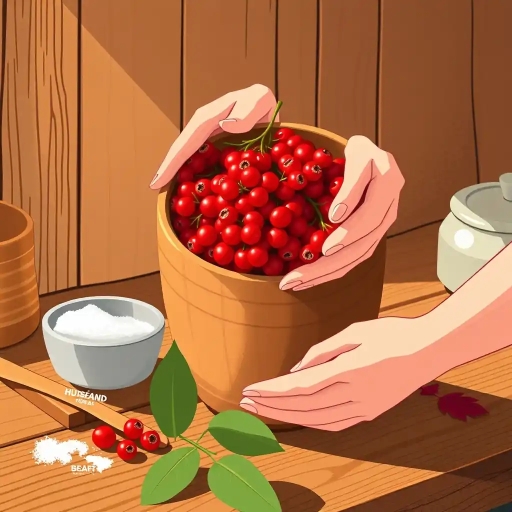 마가목 열매 먹는법: 마가목 열매 청(엑기스) 만드는 과정을 상세히 설명하는 이미지.