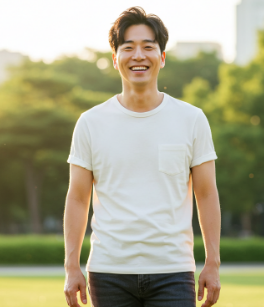 건강하게 웃고있는 남자