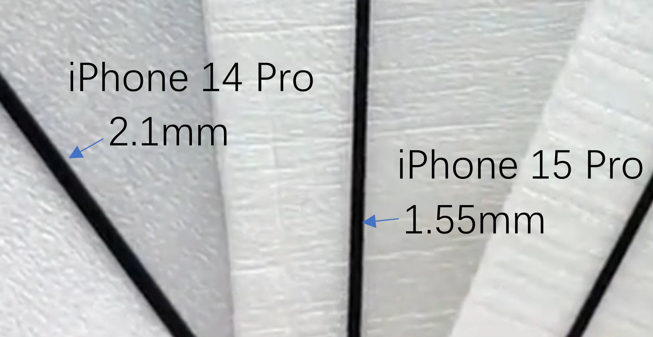 iPhone 14 pro and 15 pro bezels