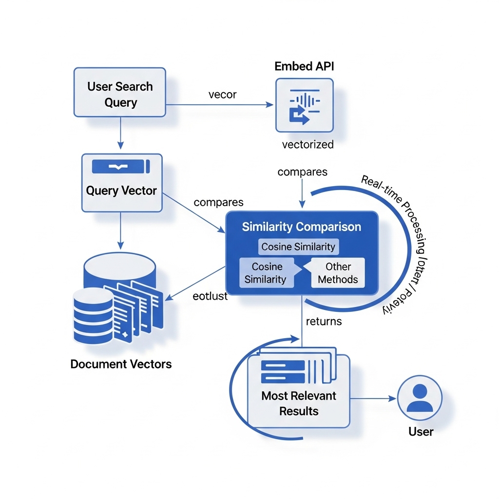 사용자 쿼리 처리 및 유사도 기반 검색 구현