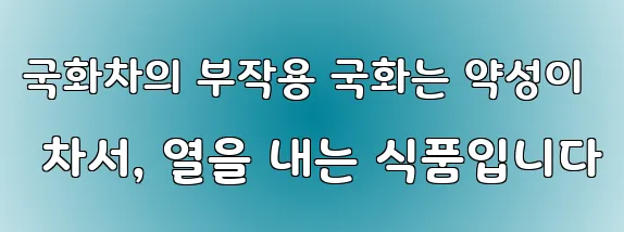 국화차의 부작용 국화는 약성이 차서, 열을 내는 식품입니다