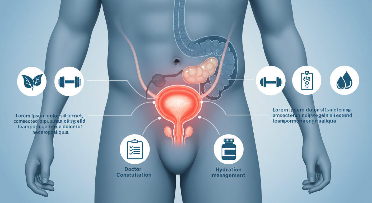 남자의 전립선을 나타내는 삽화