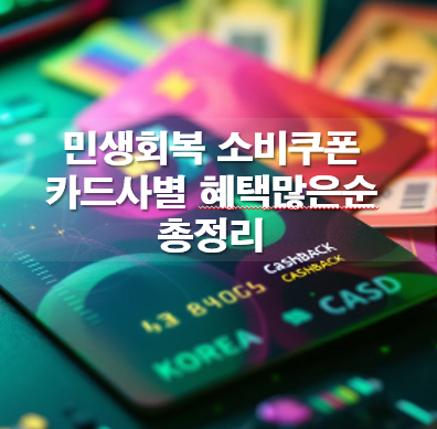 민생회복 소비쿠폰 카드사별 혜택많은순 총정리