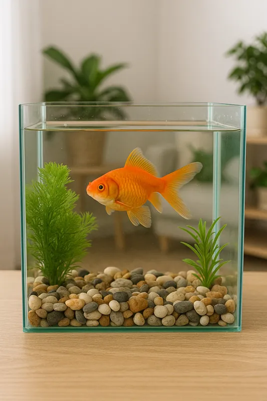 금붕어가-오래-살-수-있는-비결을-시각적으로-표현한-이미지로-깨끗한-수조에서-건강하게-헤엄치는-금붕어의-모습