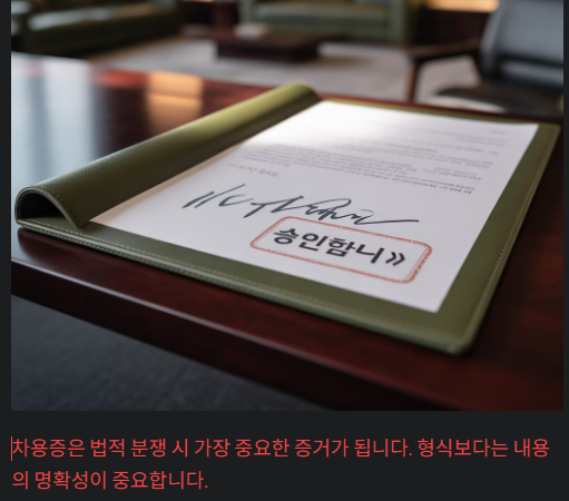 차용증 은 법적 분쟁시 중요한 증거가 됩니다. 