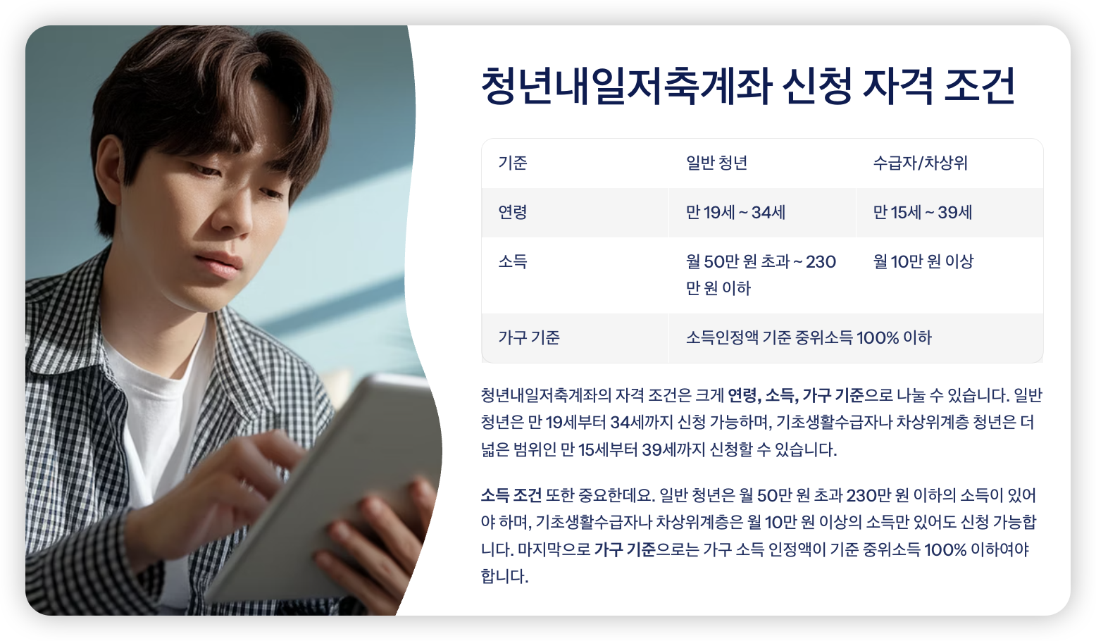 청년내일저축계좌-조건