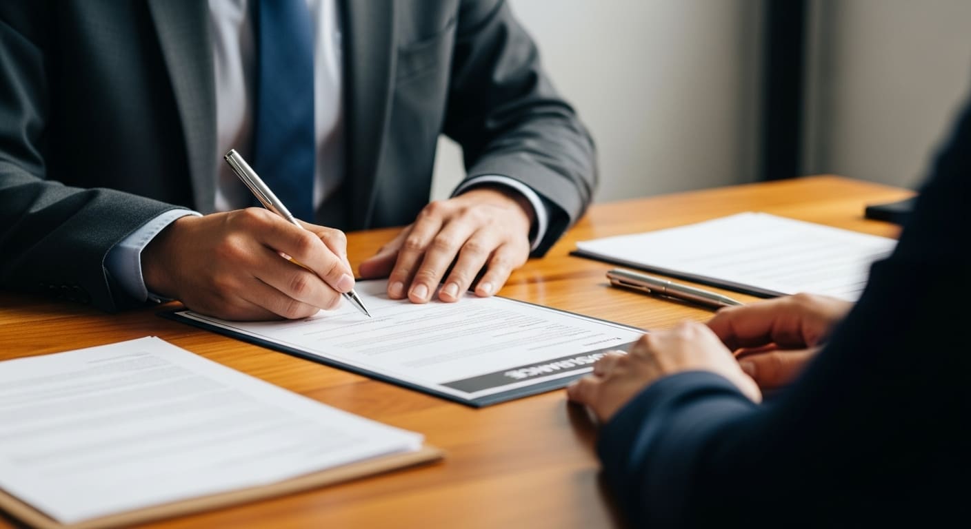 연금 전환을 위한 신청서 작성 모습