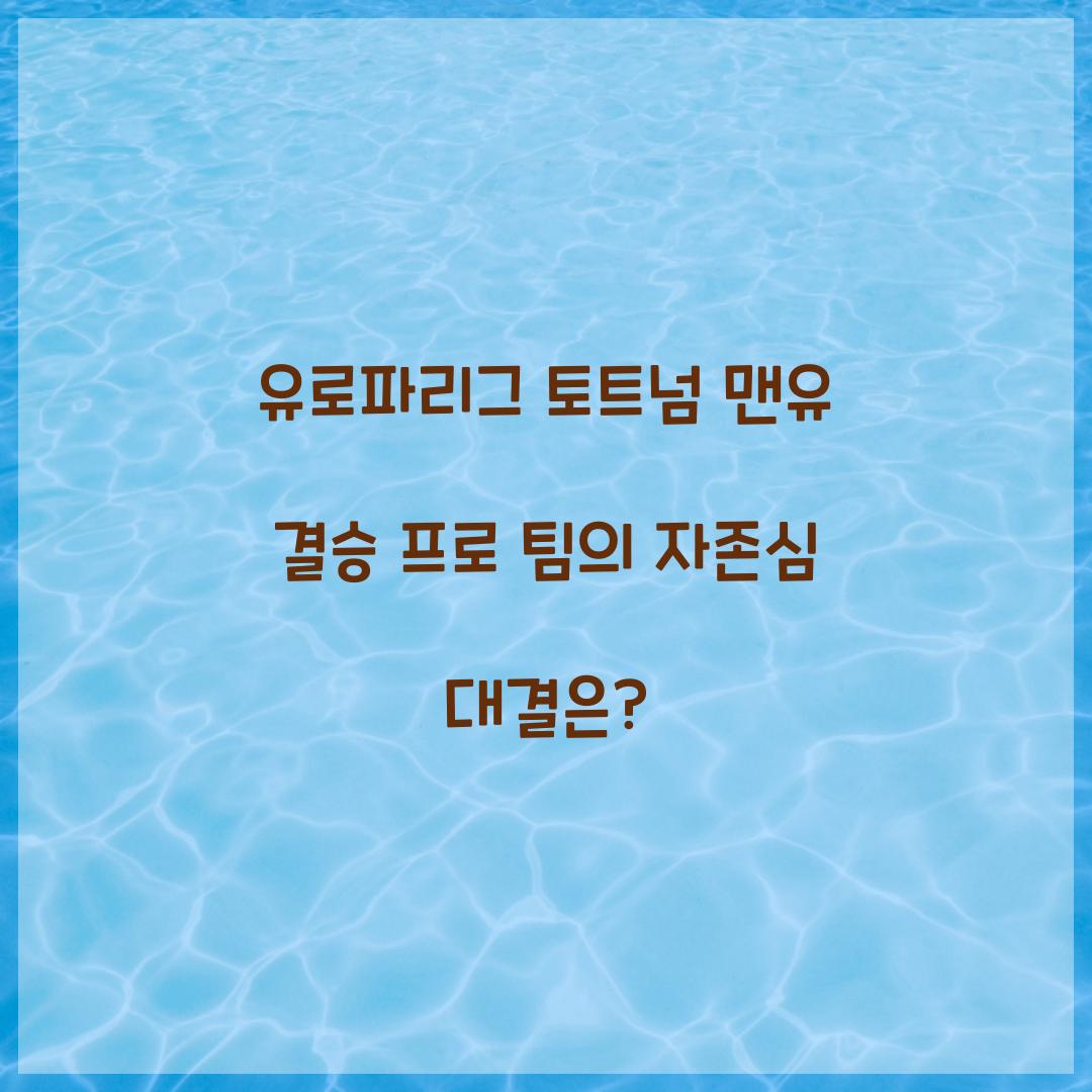 유로파리그 토트넘 맨유 결승