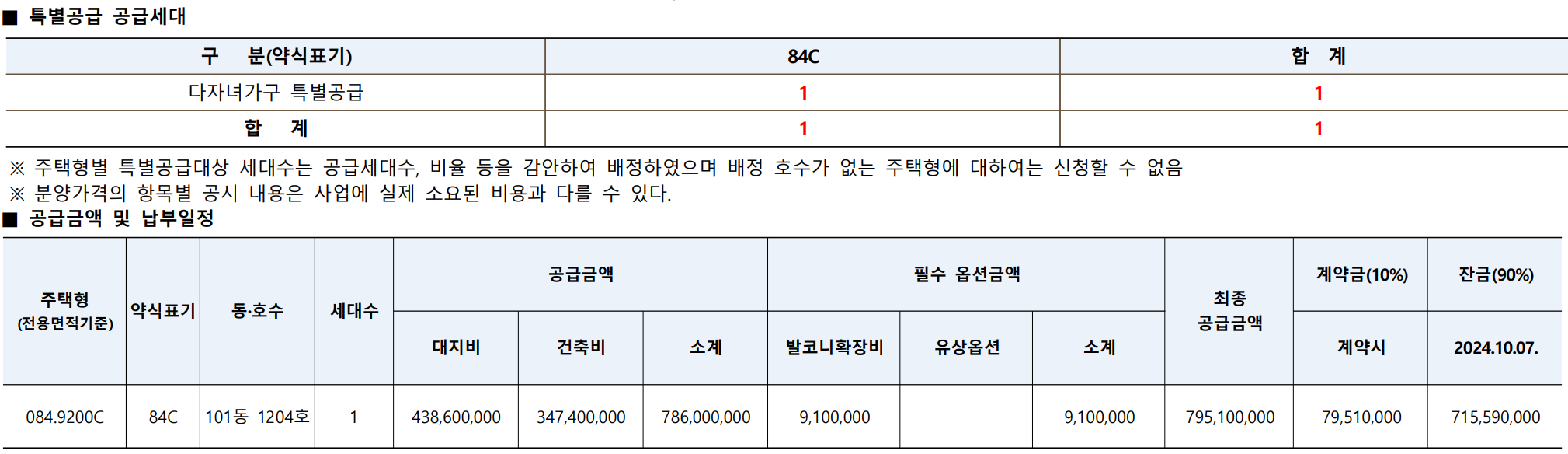 mc 센트럴 자이 무순위 청약홈 일정