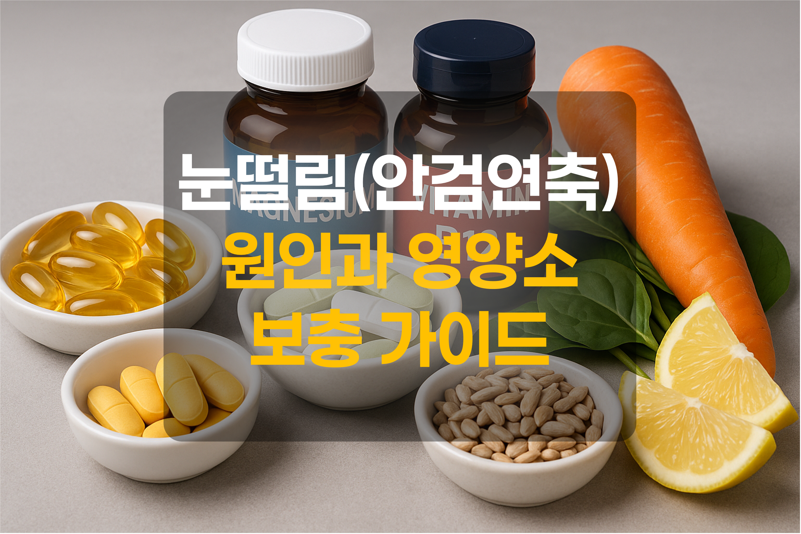 눈떨림에 좋은 음식과 영양소를 표현한 그림